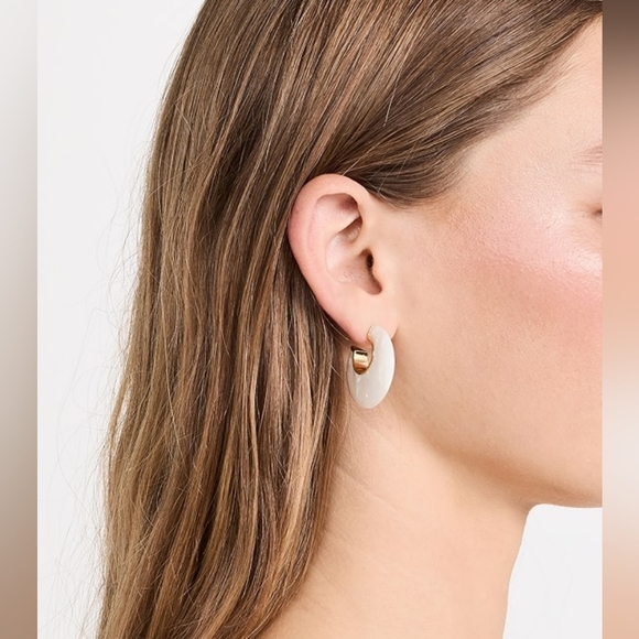 Gorjana Paseo Hoop Earrings White Marble - Picture 3 of 5